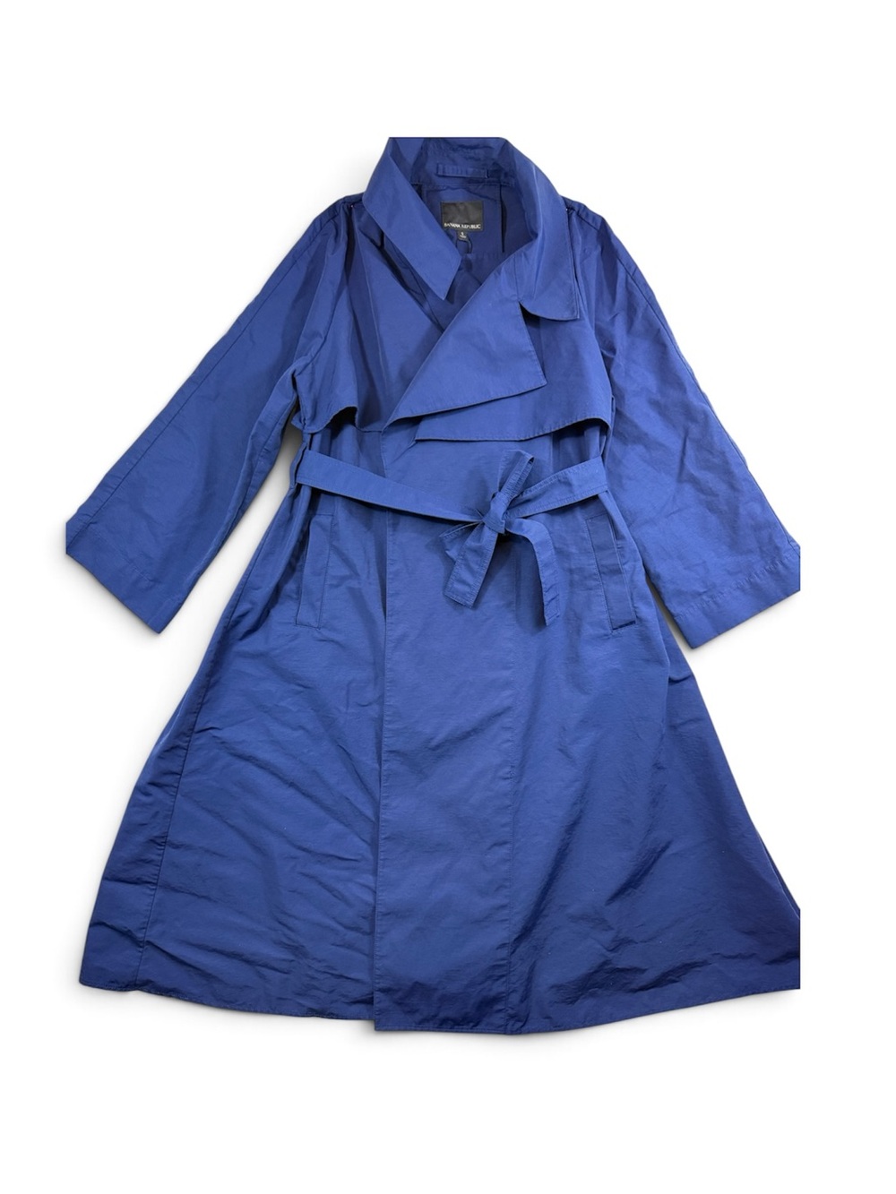 Banana Republic Cobalt Blue Trench Coat with Tie Belt